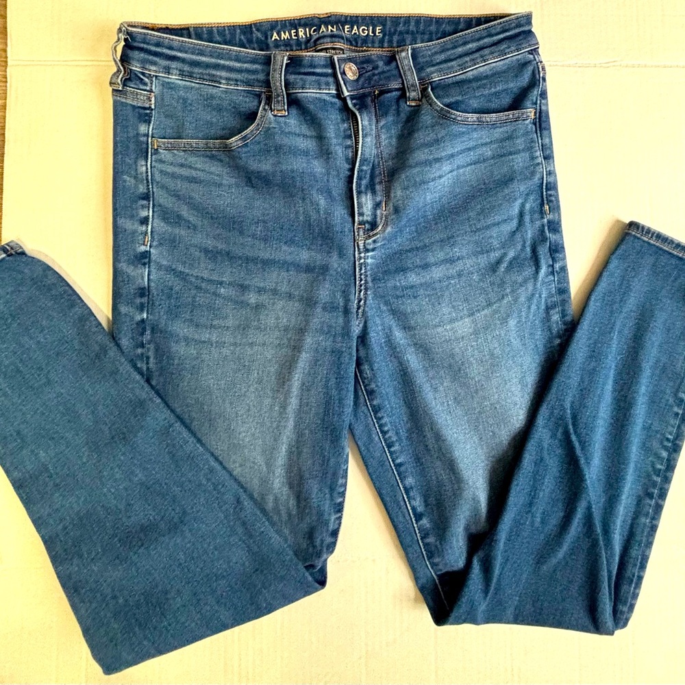 American Eagle Super Stretch Womens Jeans High Rise Blue Size 12